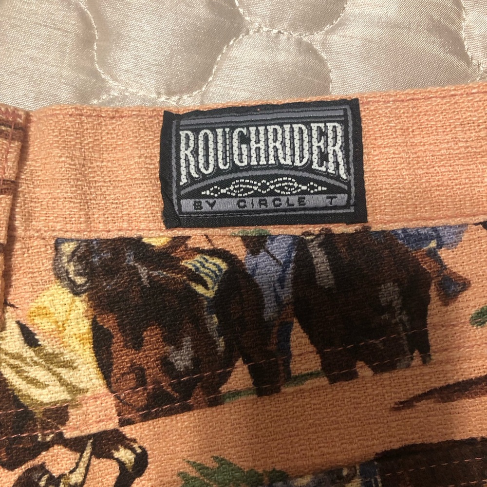 Roughrider by Circle T Western Cowboy Print Jeans – Pink – Size 28 - Picture 3 of 11
